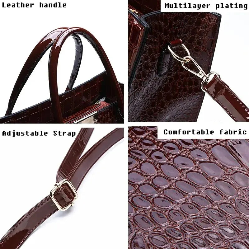 Kolorful Elegant Crocodile Print Handbagz