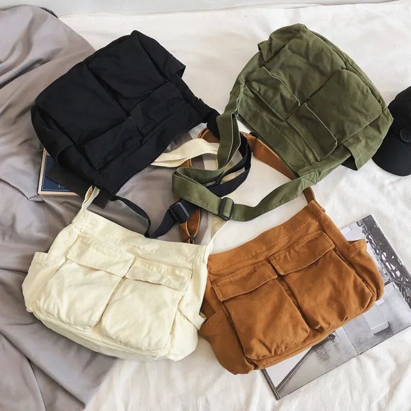 Kolorful Oversized Canvas Crossbody Tote Bagz