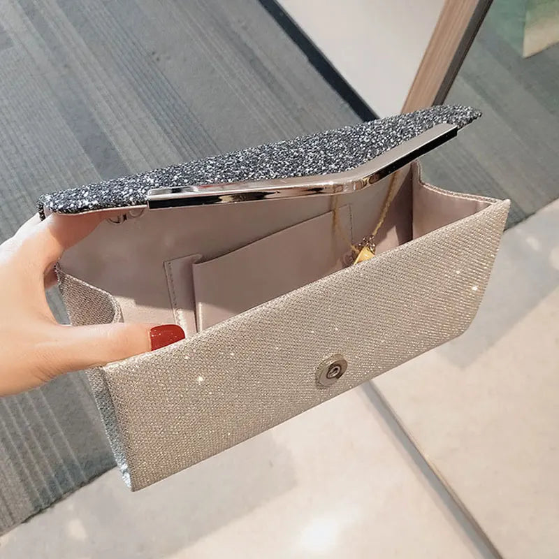 Glittery Black and White Formal Clutch Purse