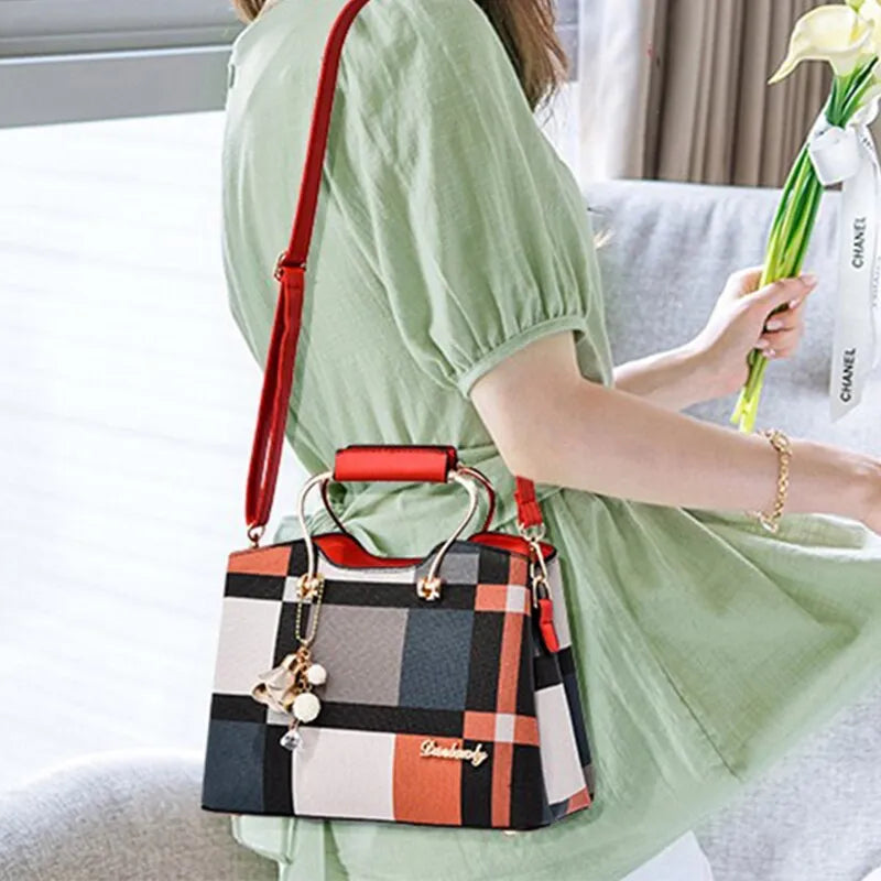 Kolorful Plaid Print Designer Purse