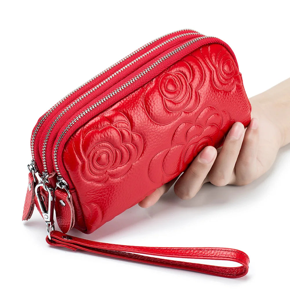 Floral Genuine Leather Luxury Clutch Bag