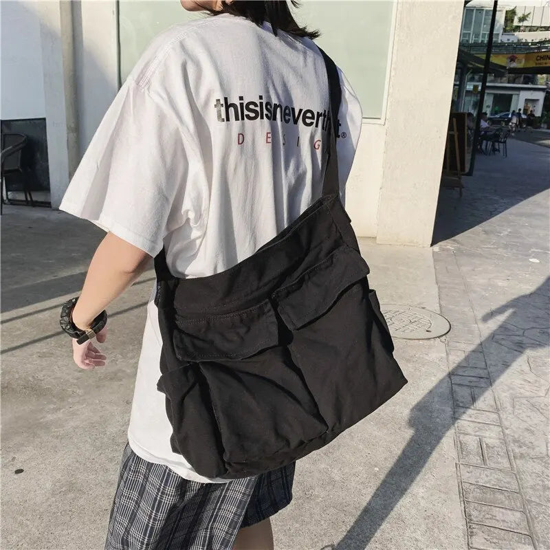 Kolorful Oversized Canvas Crossbody Tote Bagz