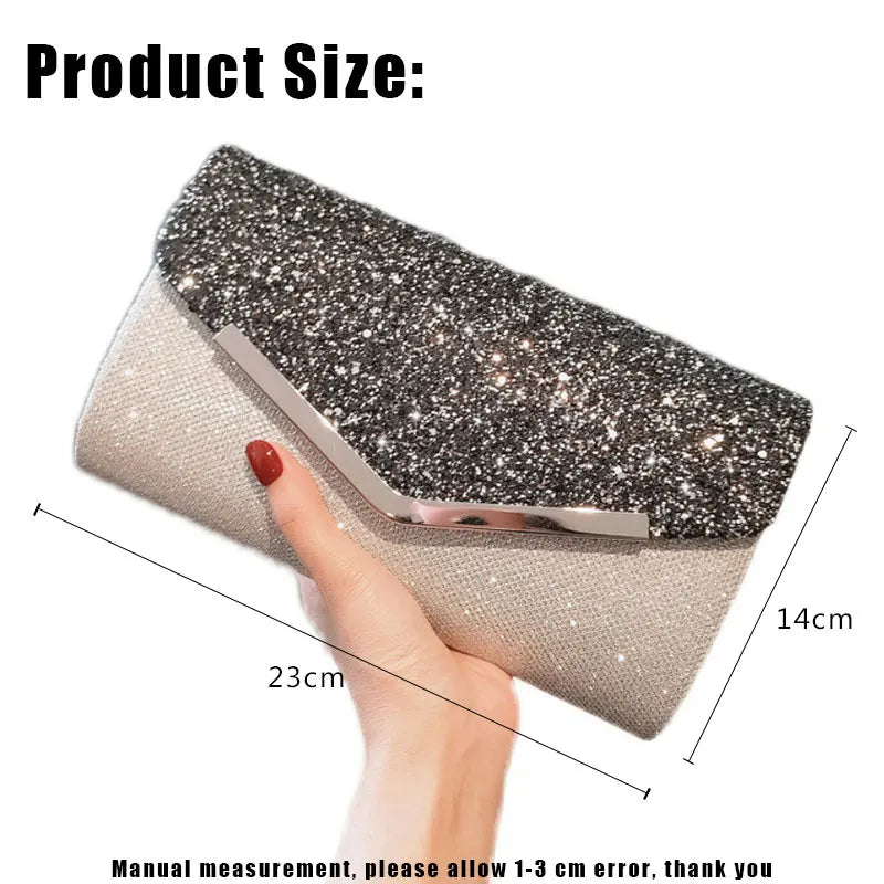 Glittery Black and White Formal Clutch Purse