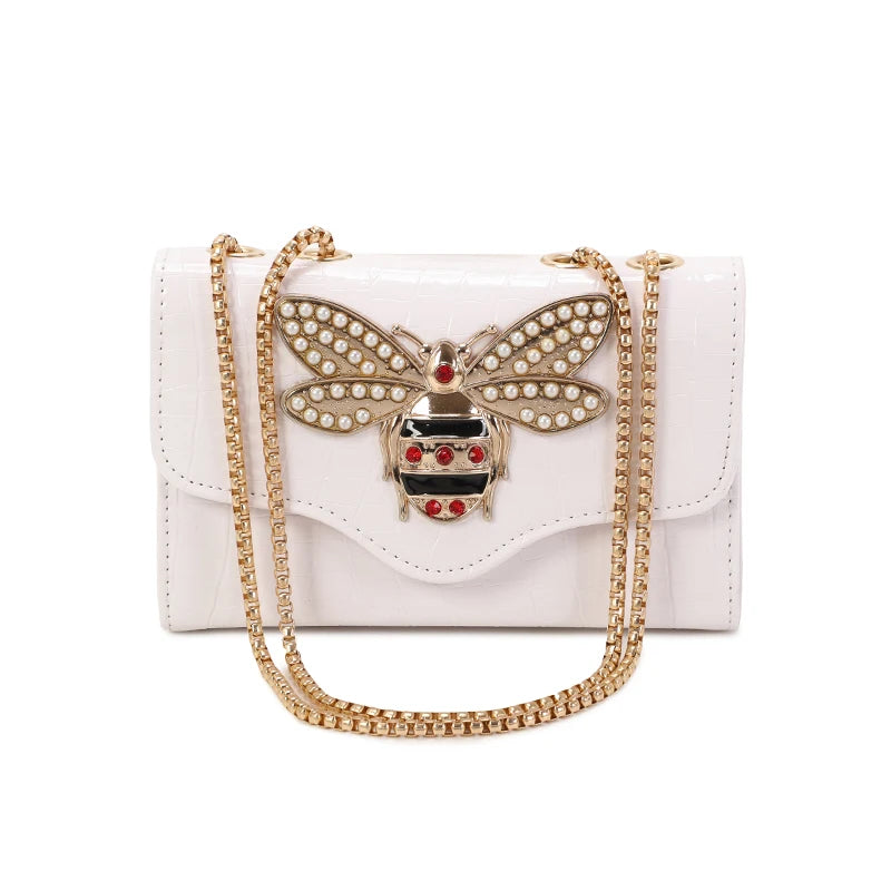 Butterfly Crocodile Print Designer Purse