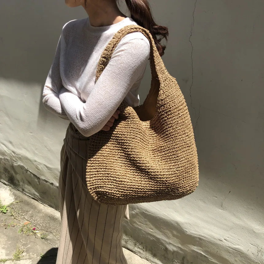 Kolorful Hobo Straw Summer Bag