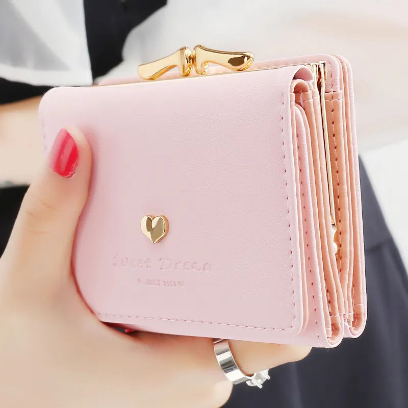 Kolorful Small Gold Heart Pendant Wallet