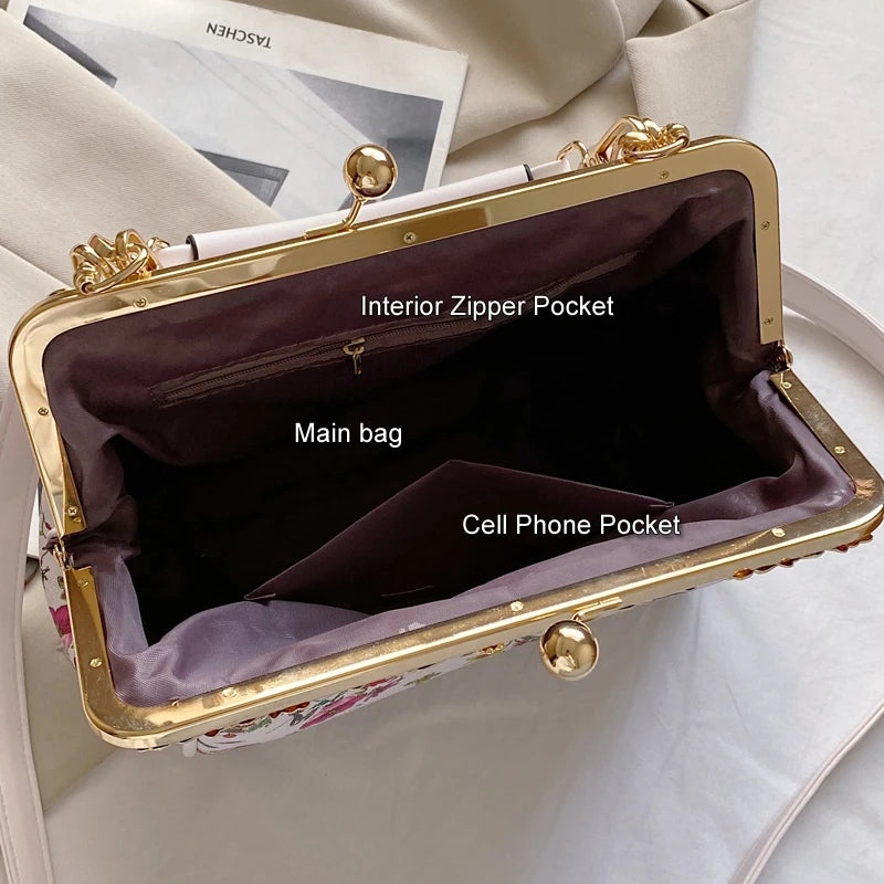 Kolorful Elegant Floral Chain Strap Purse