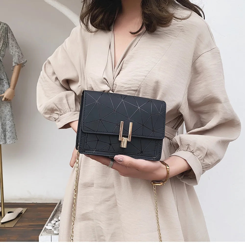 Designer Triangle Pattern Crossbody Purse
