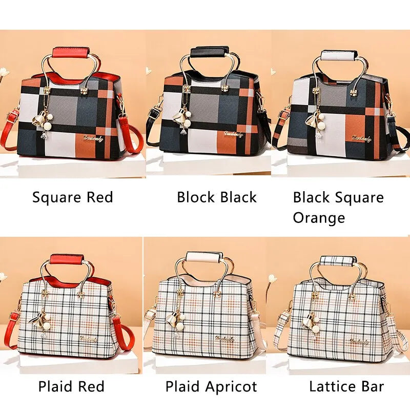 Kolorful Plaid Print Designer Purse
