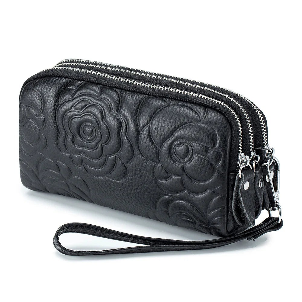 Floral Genuine Leather Luxury Clutch Bag