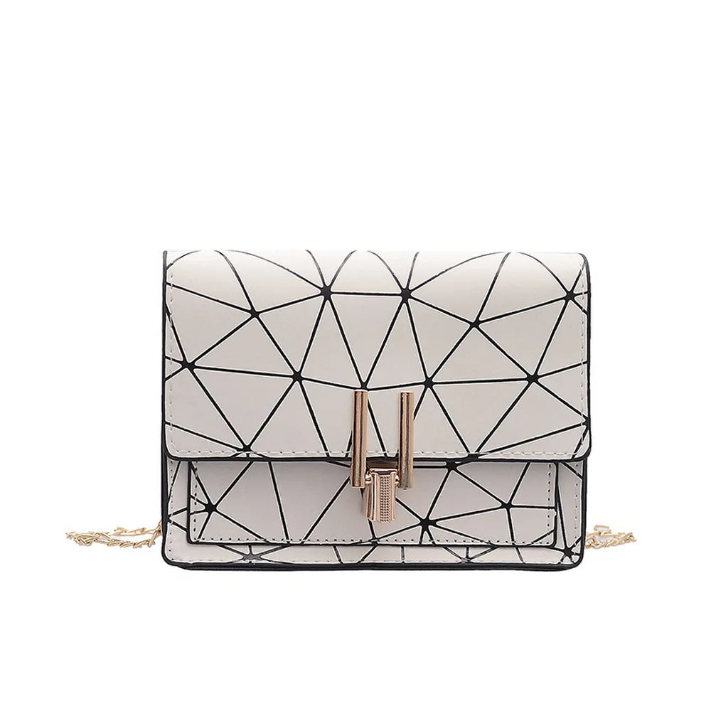 Designer Triangle Pattern Crossbody Purse
