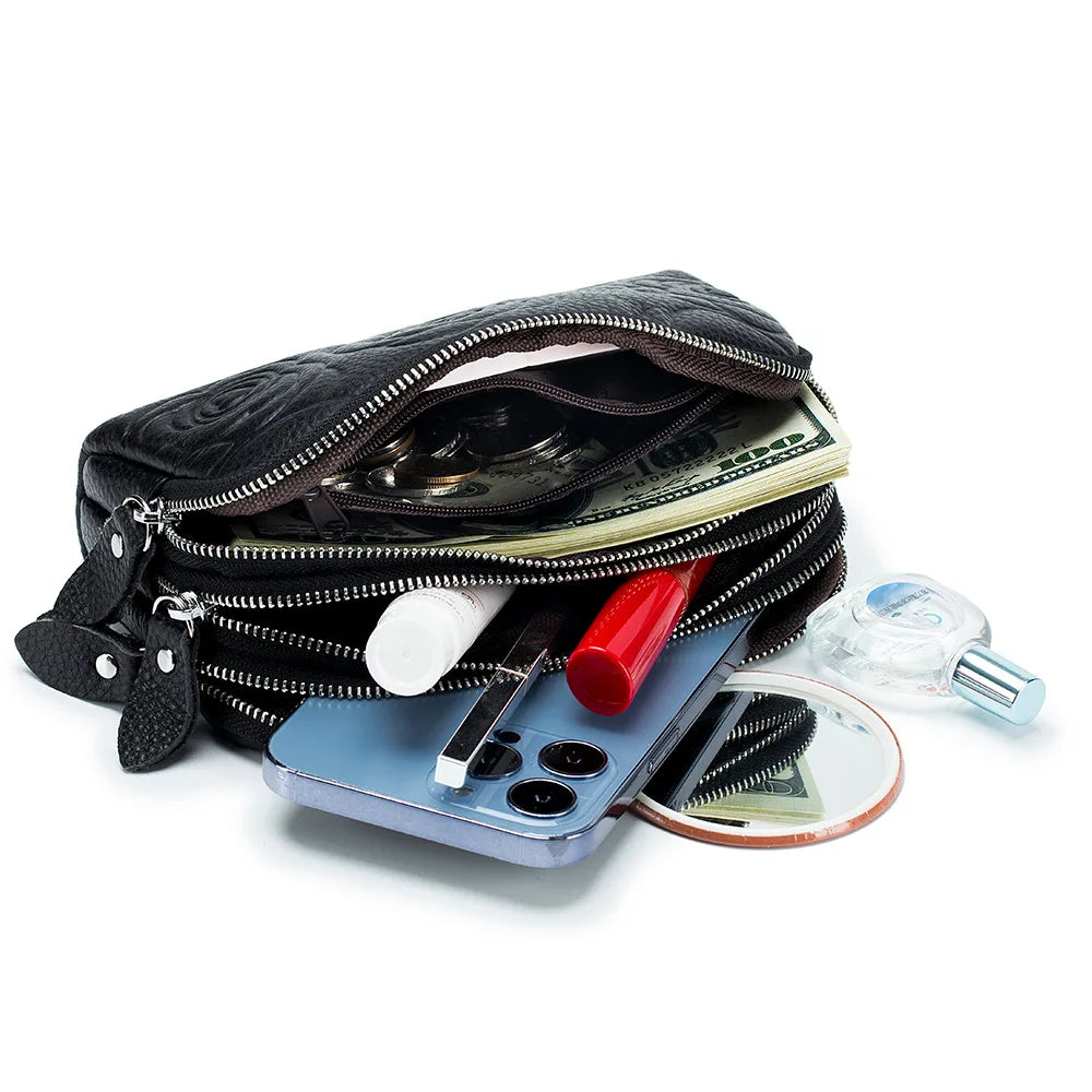 Floral Genuine Leather Luxury Clutch Bag