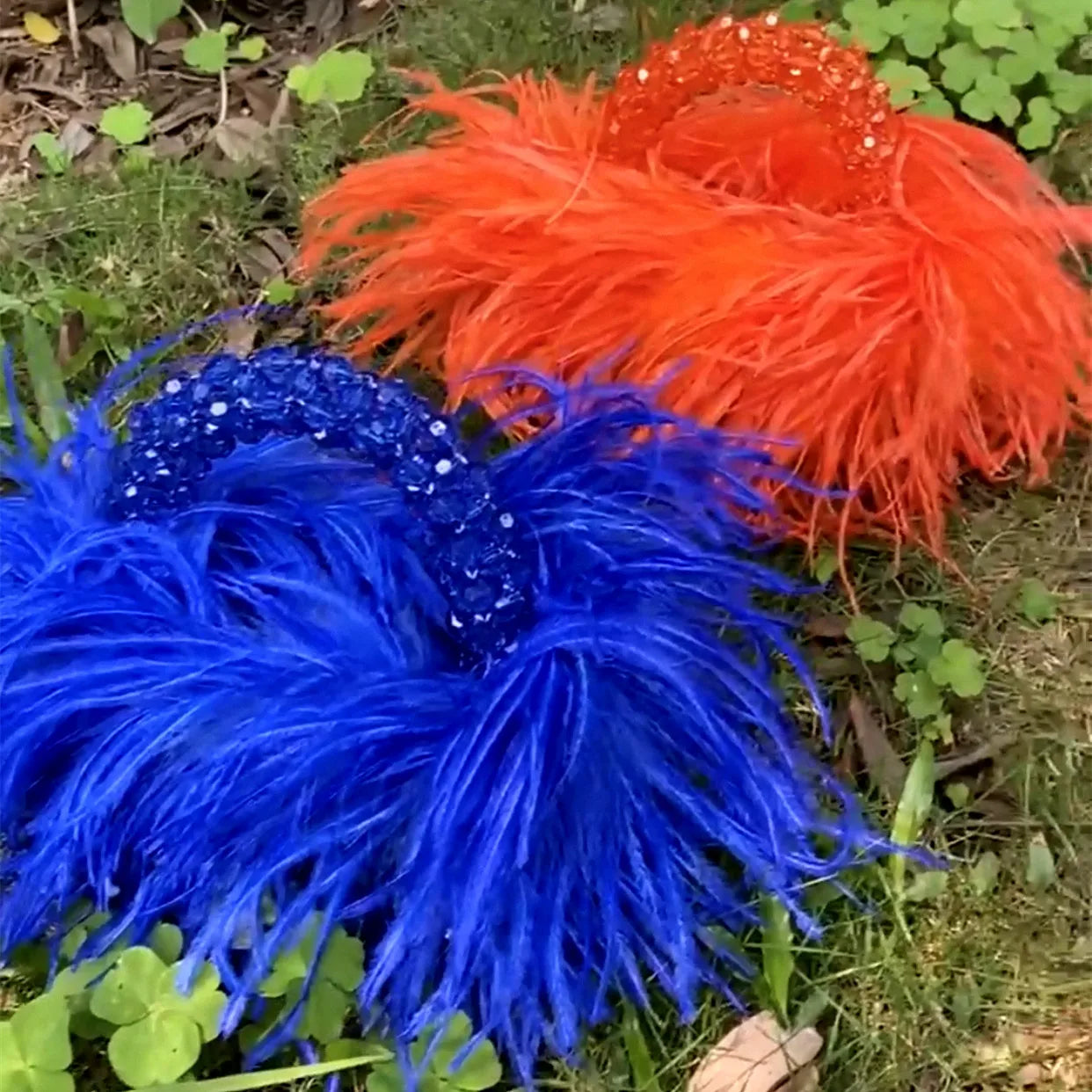 Kolorful Ostrich Feather Designer Bagz