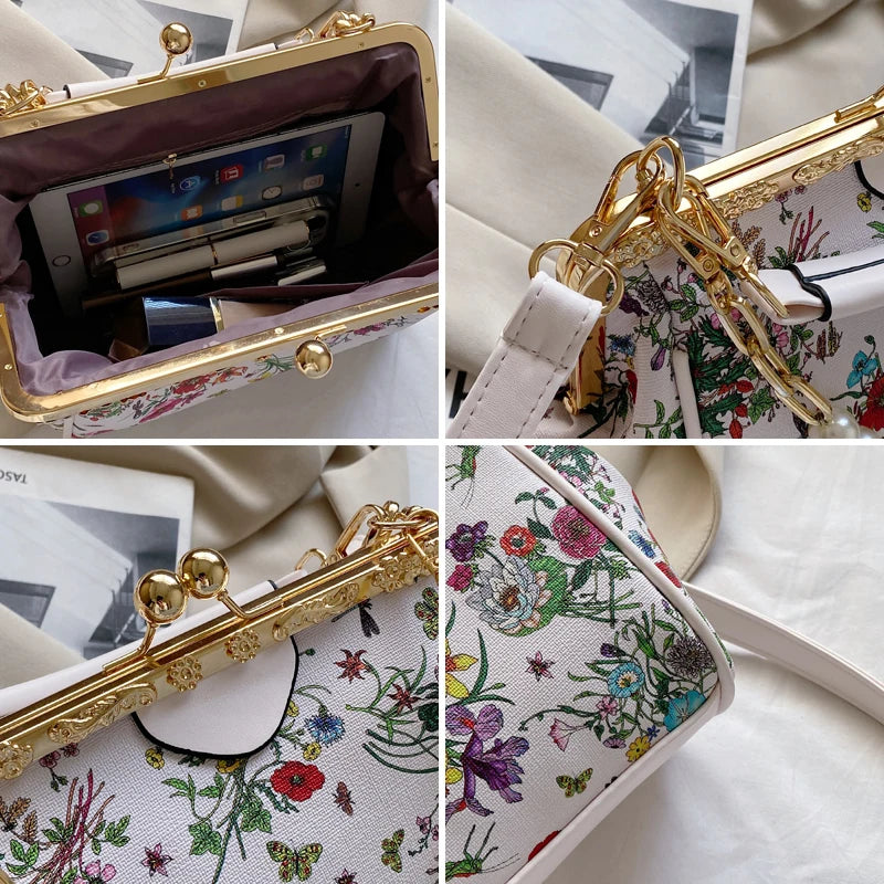 Kolorful Elegant Floral Chain Strap Purse