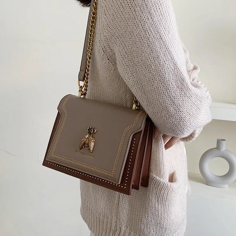 Kolorful Bee Design Crossbody Chain Strap Designer Purse