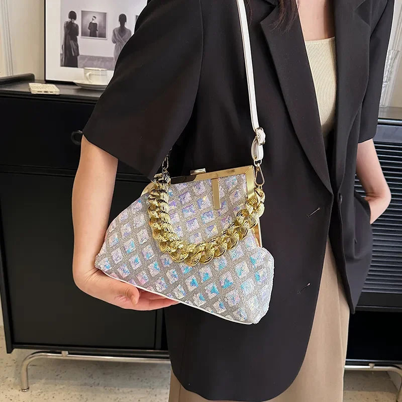 Kolorful Geometric Satchel Sequin Bagz