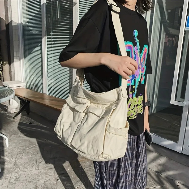Kolorful Oversized Canvas Crossbody Tote Bagz