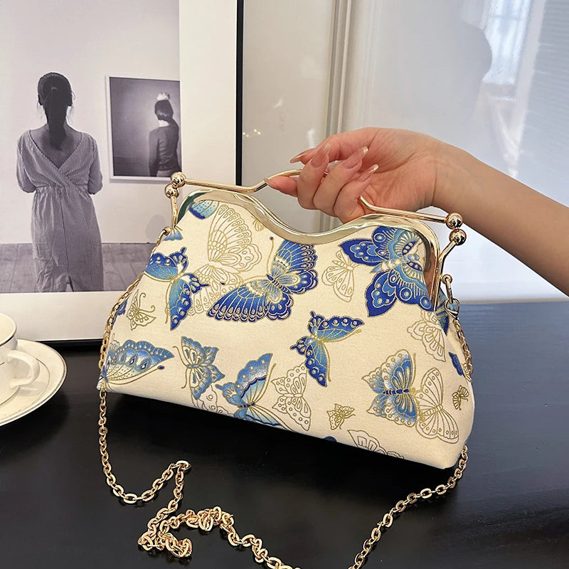 Kolorful Butterfly Print Designer Evening Bagz