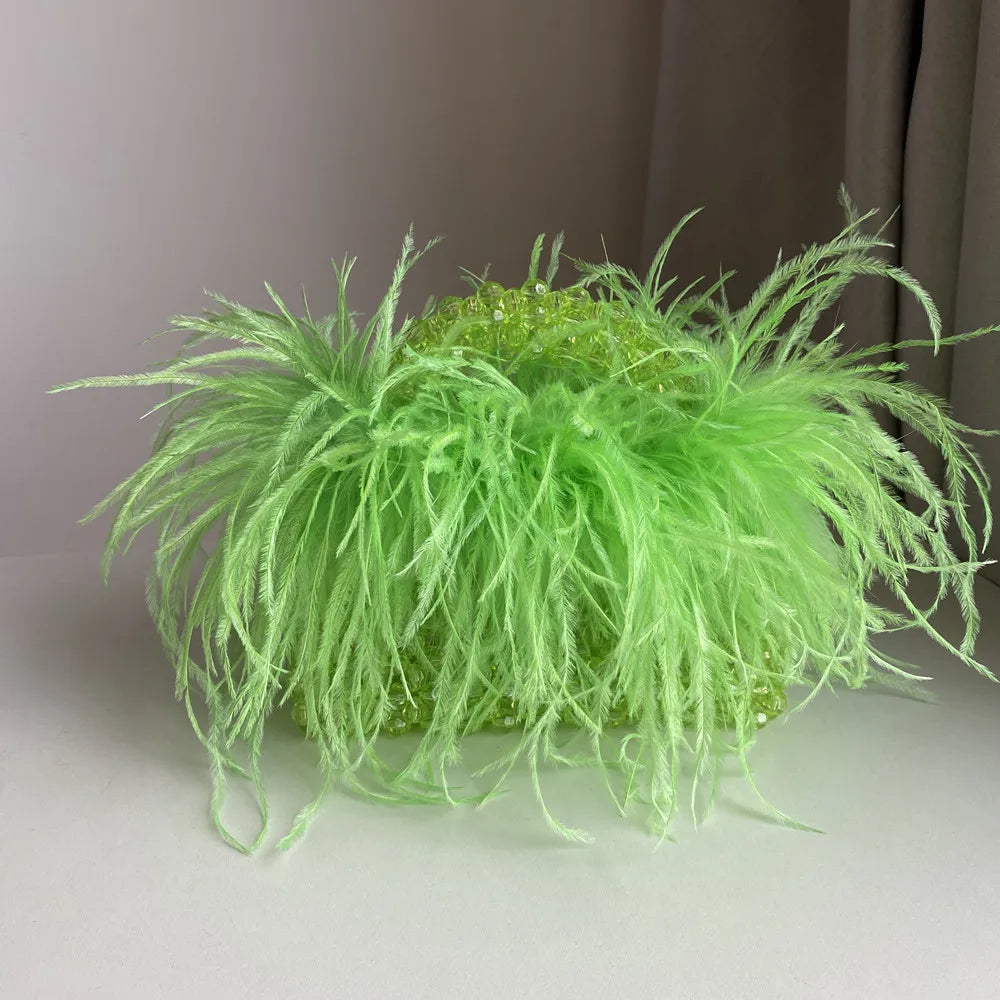 Kolorful Ostrich Feather Designer Bagz