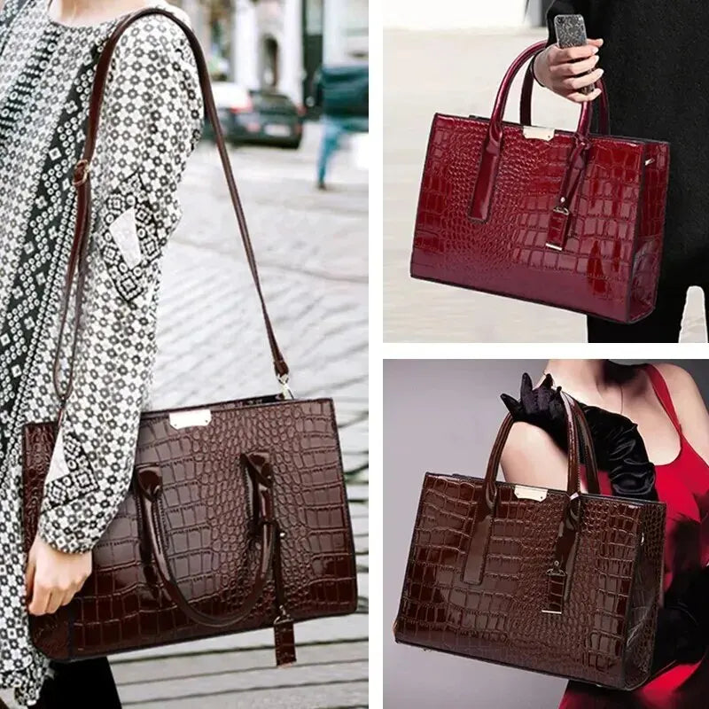 Kolorful Elegant Crocodile Print Handbagz