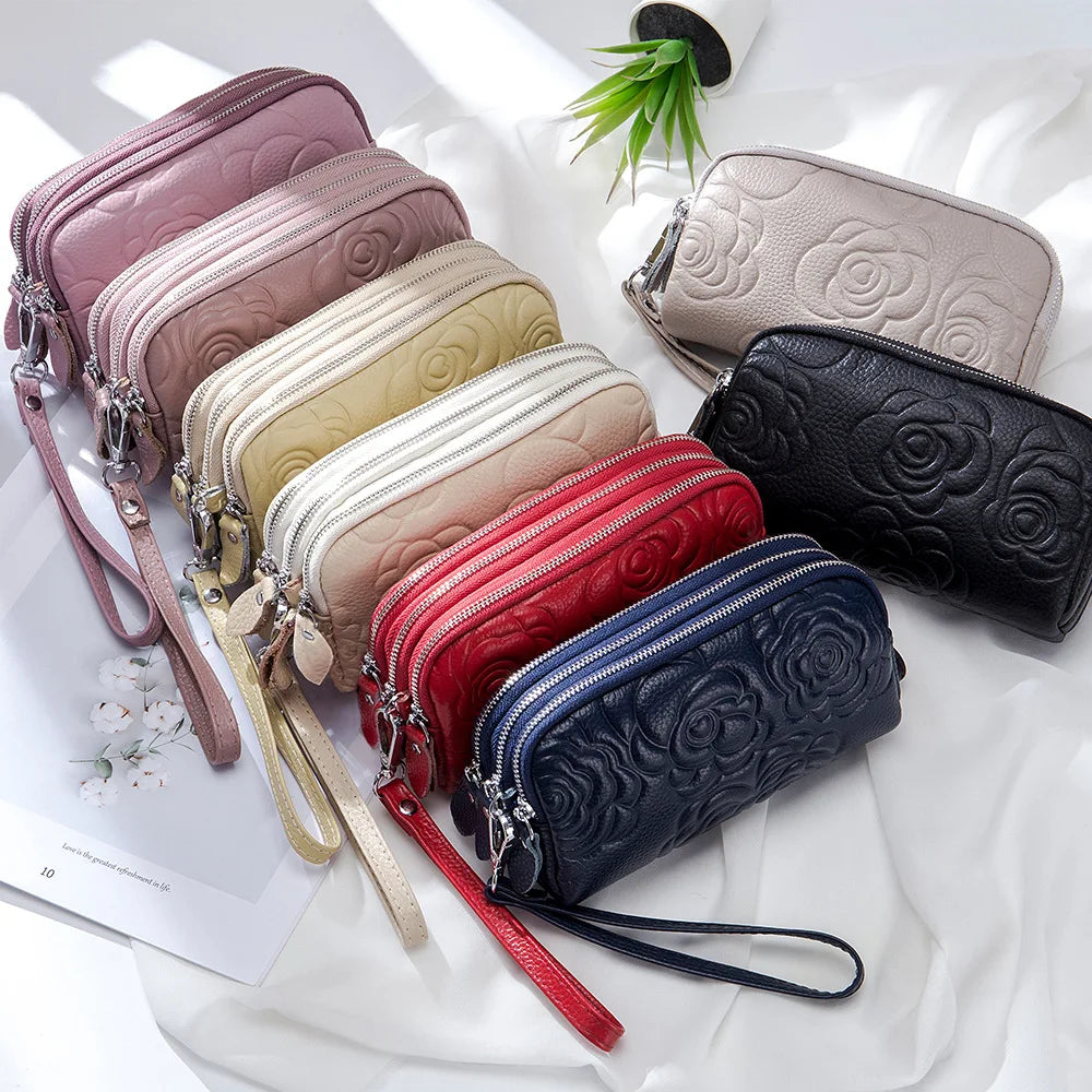 Floral Genuine Leather Luxury Clutch Bag