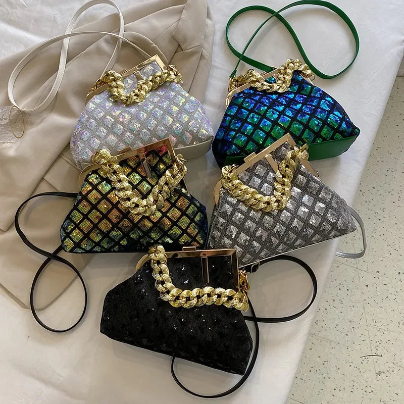 Kolorful Geometric Satchel Sequin Bagz