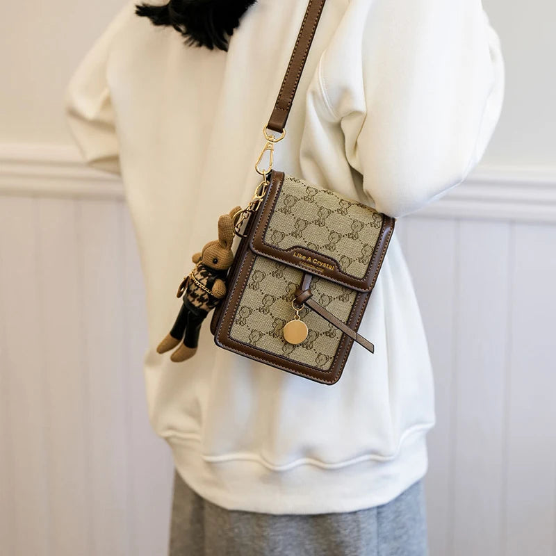 Bear Designer Crossbody Cellphone Purse
