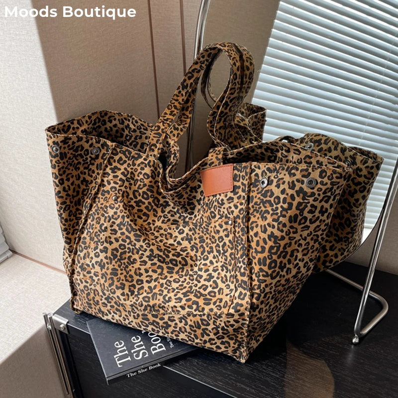 Kolorful Oversized Leopard Print Purses
