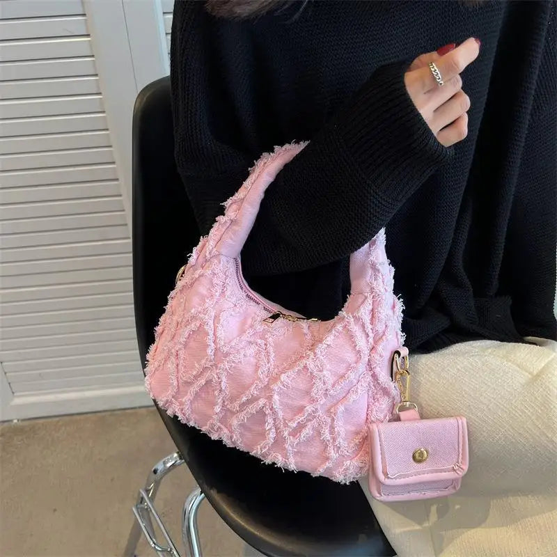 Small Denim Designer Hobo Bagz