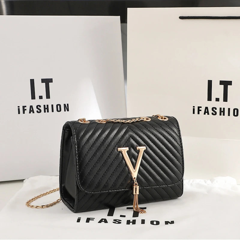 Kolorful V Small Crossbody Designer Chain Strap Bagz