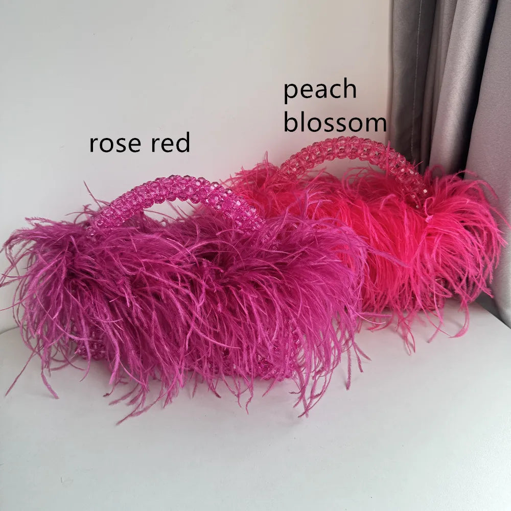 Kolorful Ostrich Feather Designer Bagz