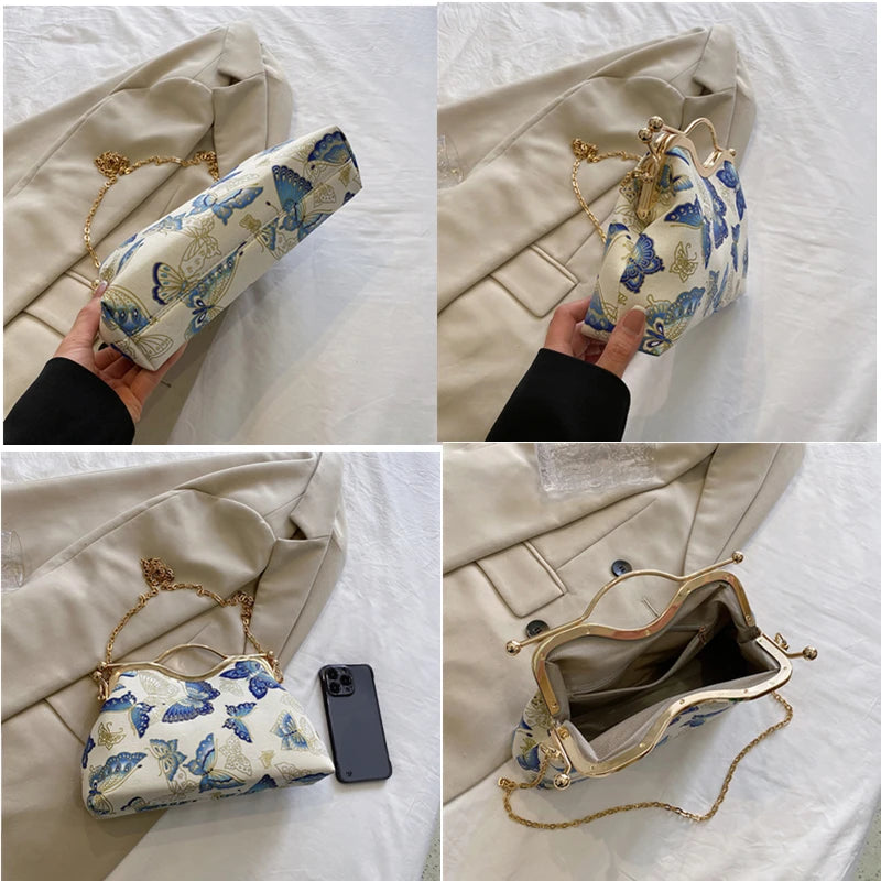 Kolorful Butterfly Print Designer Evening Bagz