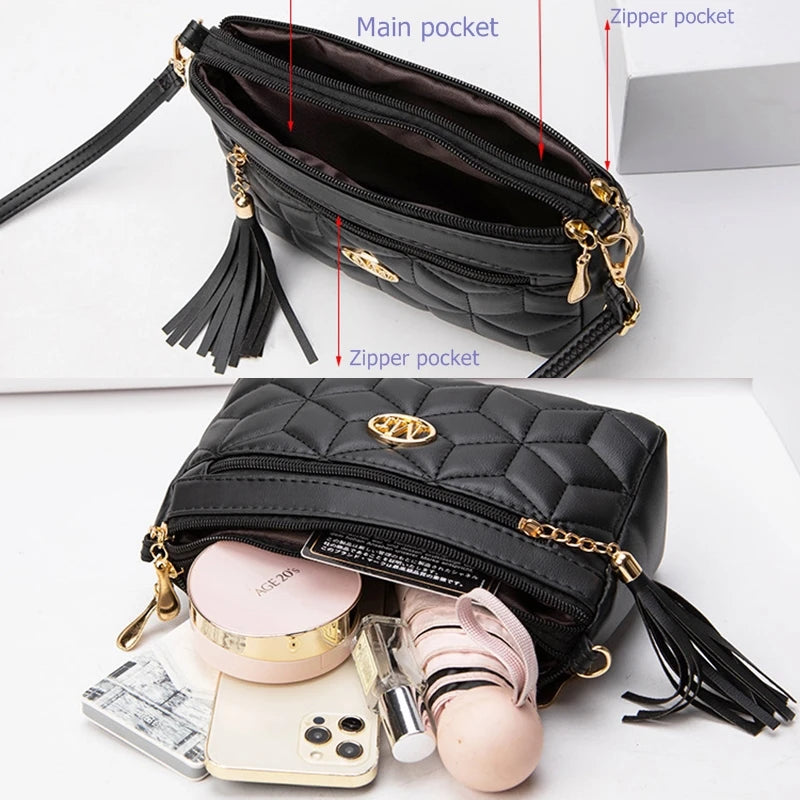 Kolorful Double Zipper Crossbody Purse