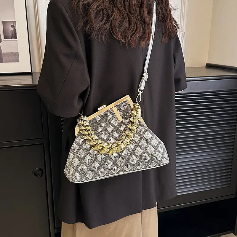 Kolorful Geometric Satchel Sequin Bagz