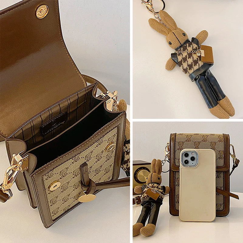Bear Designer Crossbody Cellphone Purse