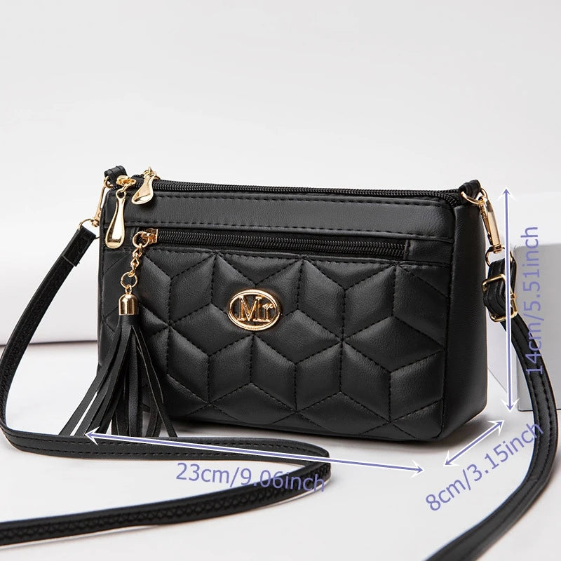 Kolorful Double Zipper Crossbody Purse
