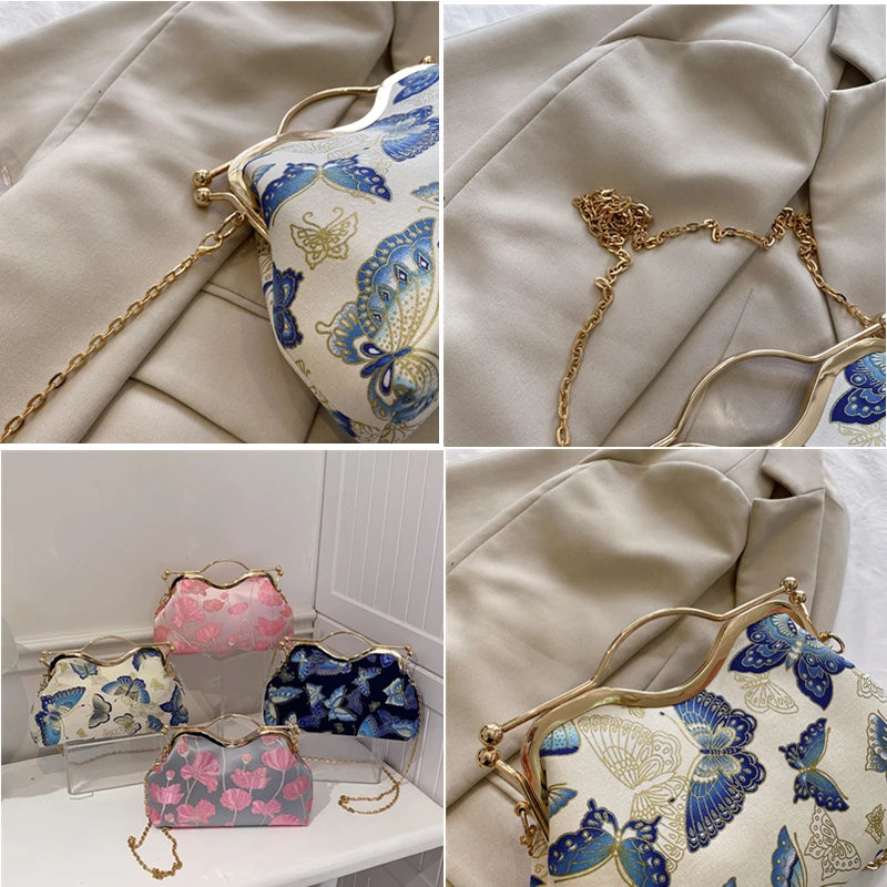 Kolorful Butterfly Print Designer Evening Bagz