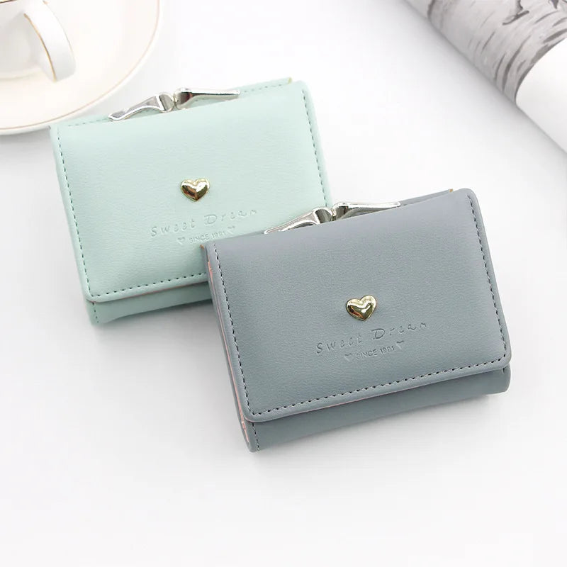Kolorful Small Gold Heart Pendant Wallet
