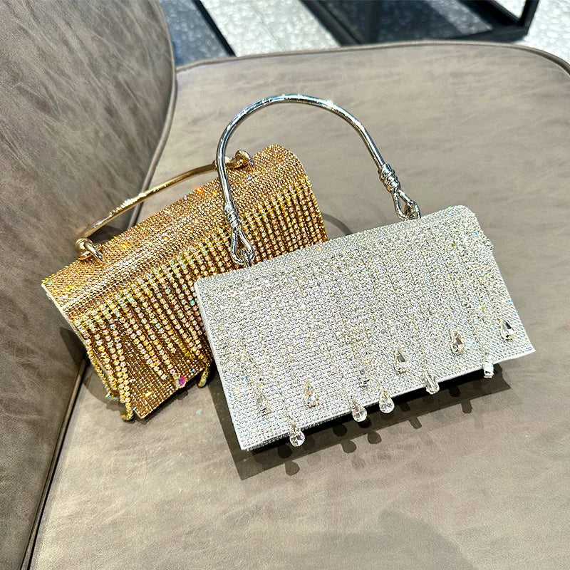 Elegant Silver or Gold Designer Handbag