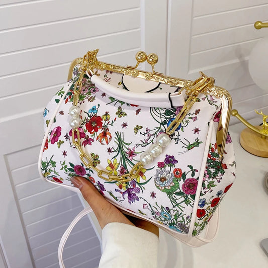 Kolorful Elegant Floral Chain Strap Purse