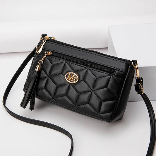 Kolorful Double Zipper Crossbody Purse