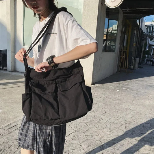 Kolorful Oversized Canvas Crossbody Tote Bagz