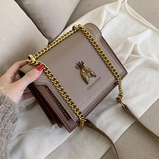 Kolorful Bee Design Crossbody Chain Strap Designer Purse