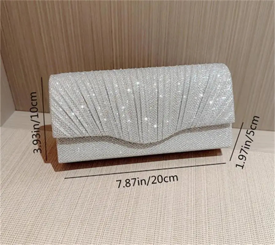 Beautiful Elegant Silver or Gold Clutch Bag