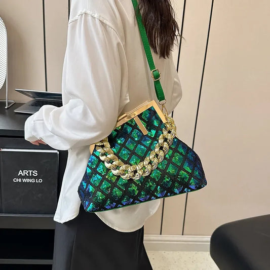 Kolorful Geometric Satchel Sequin Bagz